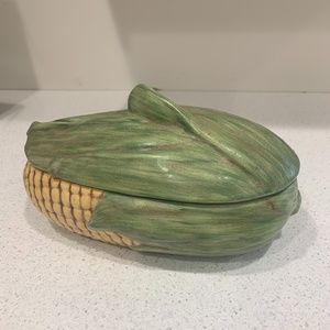 Retro ceramic corn casserole dish